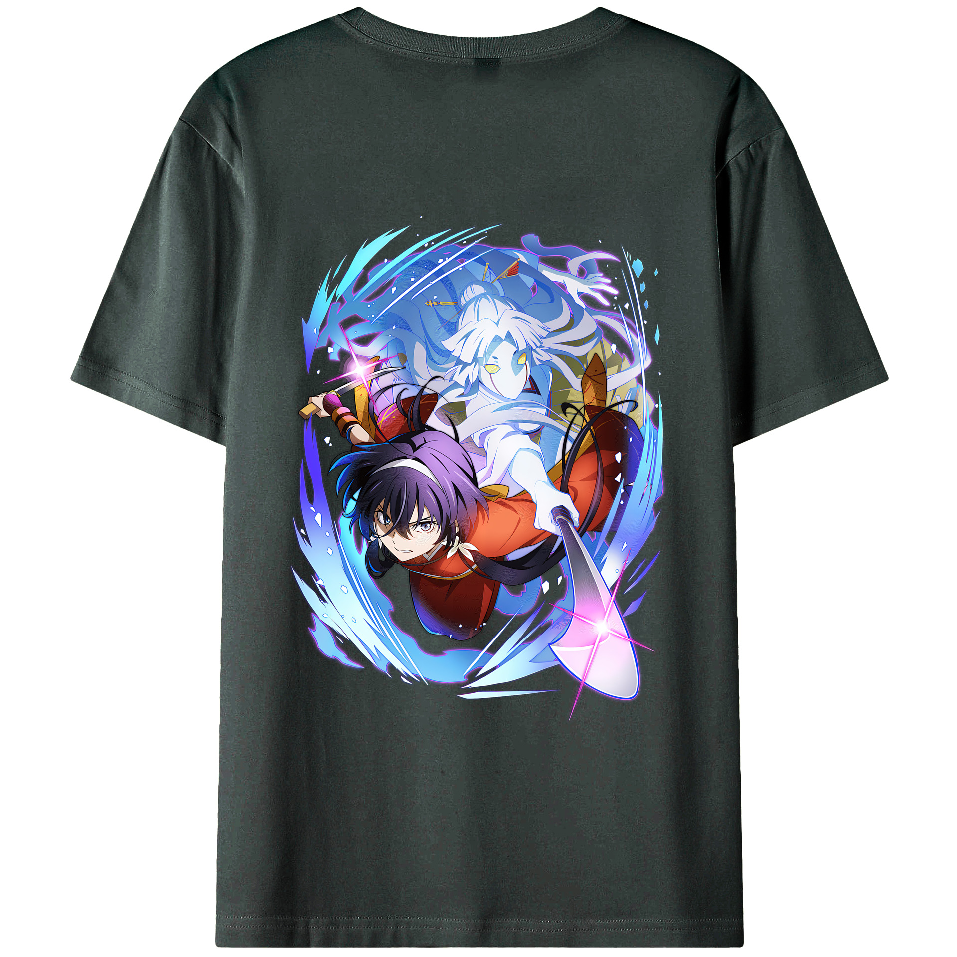 （画像用） 文豪ストレイドッグス Bungo Stray Dogs 綿100％ メンズ半袖Tシャツ（バックプリント） 通気性